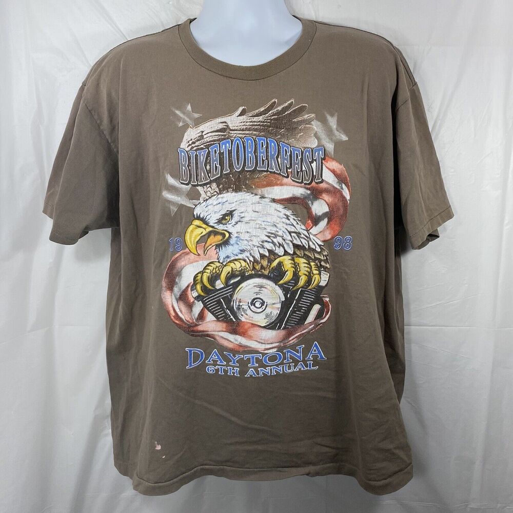 Vintage Biketoberfest 1998 Men's XL Daytona Beach 6th Annual Graphic T Shirt